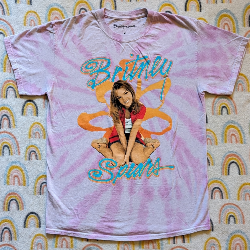Britney Spears Pink Tie Dye Baby One More Time Tee Size Medium